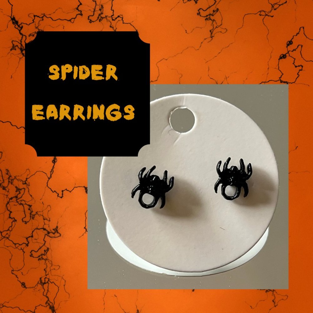 4/$20 Fun Spider Stud Earrings  ~ NEW